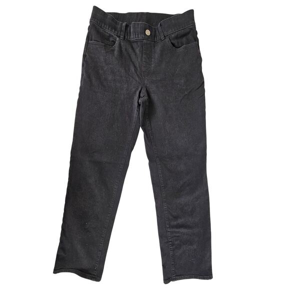 Betabrand Pants Womens Large Black Straight Pull On Jegging Denim Stretch Career - Picture 2 of 7